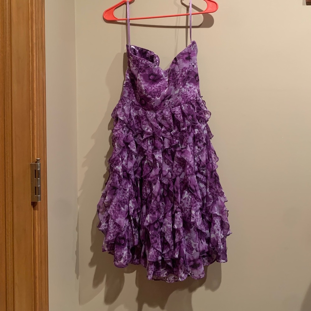 WHBM Strapless Ruffled Midi Dress - Picture 4 of 6